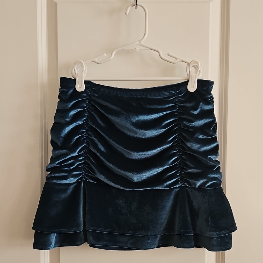 Wild Fable Blue Ruched Bubble Mini Skirt